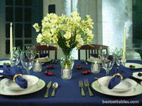 Navy Freesia Table Decor