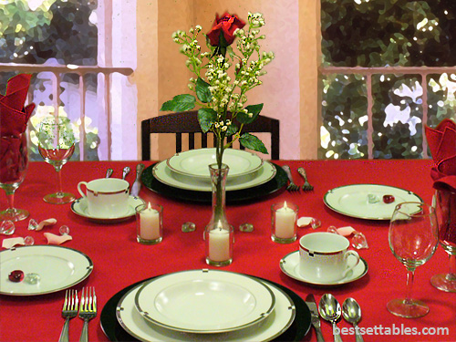 Red Romantic Rose Table Decor