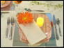 twins decor place setting, ivory tablecloth